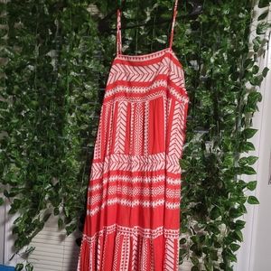 Red and white striped dress